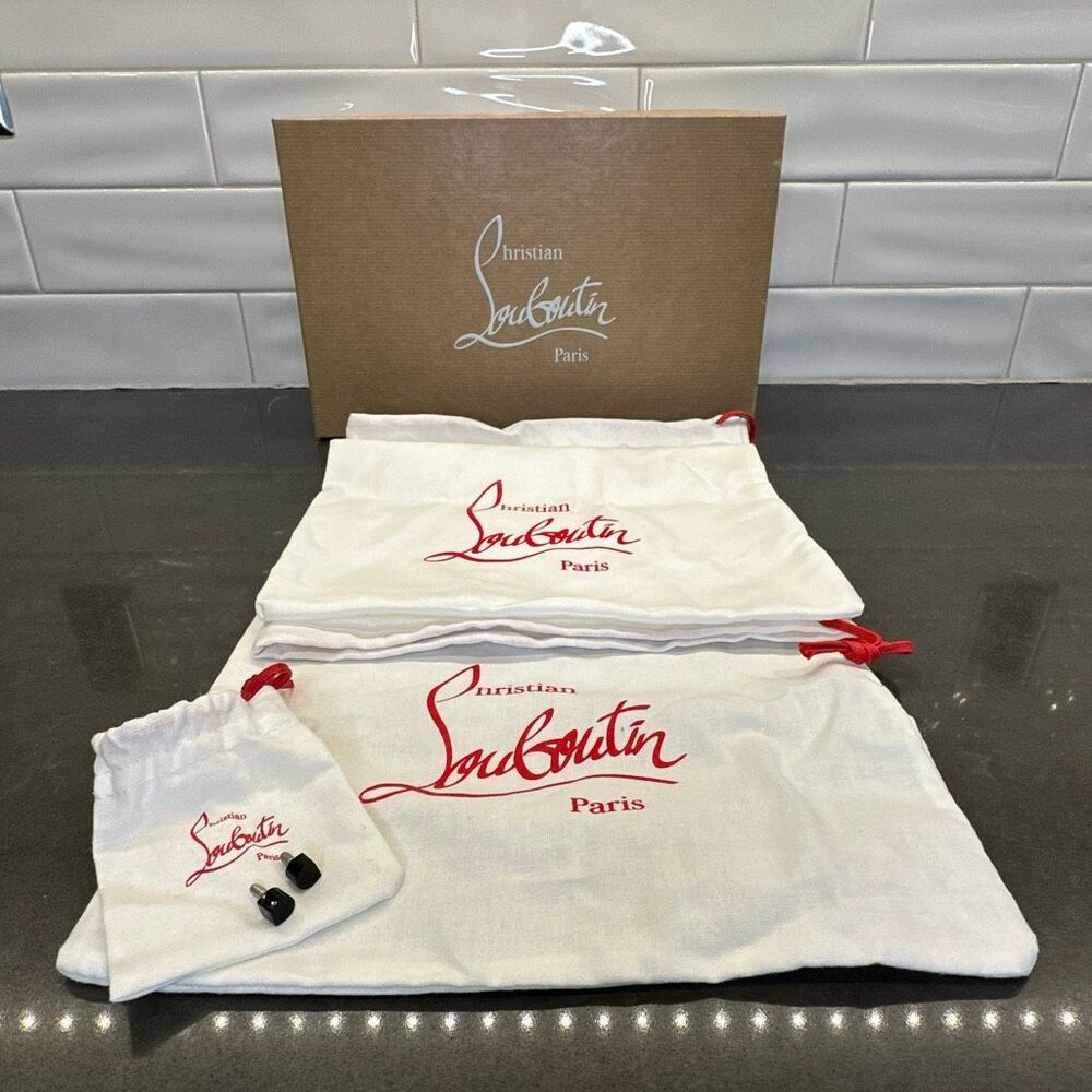Christian Louboutin White and Red Dust Bags. Box & Dust Bags Only. No Shoes